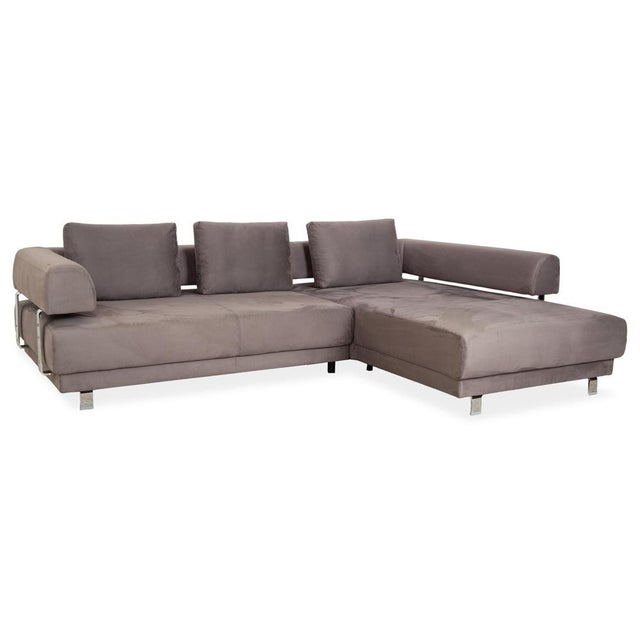 Velvet Fabric Corner Sofa from Ewald Schillig For Sale - Image 11 of 11