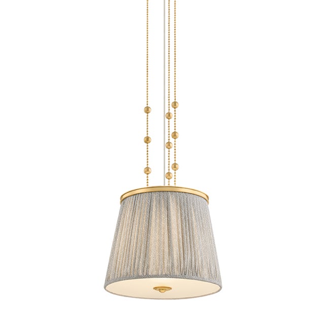 Brass Hudson Valley Lighting Valeria 18 in. 1 Light Pendant in Aged Brass Finish For Sale - Image 8 of 8