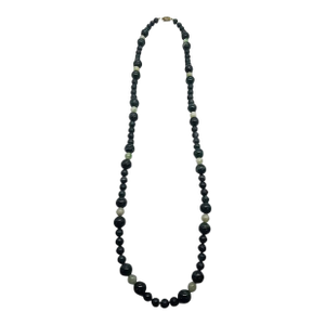 Silk Knotted Jade & Moss Agate Round Beaded Necklace W Gold-Filled Clasp