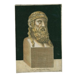 Classical Bearded Bust – Lafreri Old Master Engraving, Rome, 1569 – Plate XX For Sale