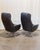 Pair Img Comfort Norwegian Leather Swivel and Reclining Lounge Chairs With Ottomans, Mid-20th Century For Sale - Image 11 of 18
