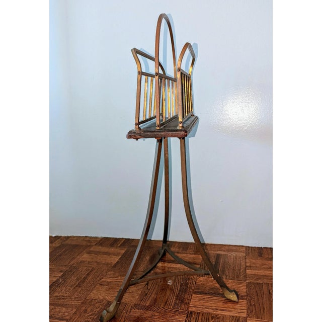 Wood Antique French Magazine Rack Stand For Sale - Image 7 of 7