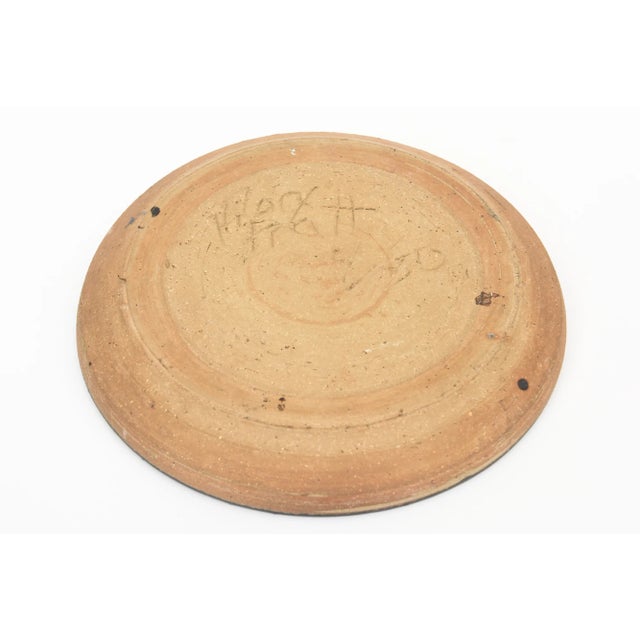 Vintage Ceramic Signed Face Sculpture Bowl Tan, Turquoise, Black For Sale - Image 9 of 10