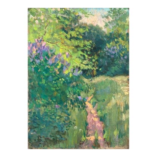 Summer Forest Oil Painting, Ukrainian Soviet Art by Sokolovsky G., 1962 47-33 For Sale
