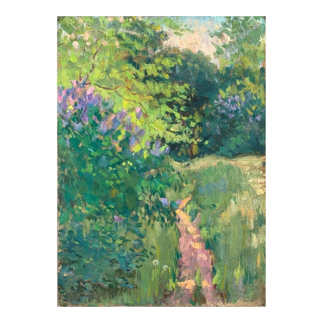 Summer Forest Oil Painting, Ukrainian Soviet Art by Sokolovsky G., 1962 47-33 For Sale
