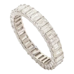 2.86 Carat French Modern Diamonds Wedding Bands Size 7