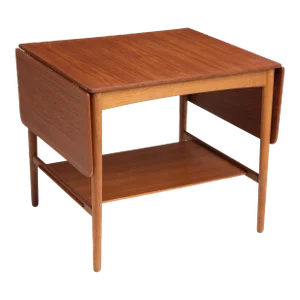 Hans Wagner Andreas Tuck Denmark Teak Oak Drop Leaf Side Table Server