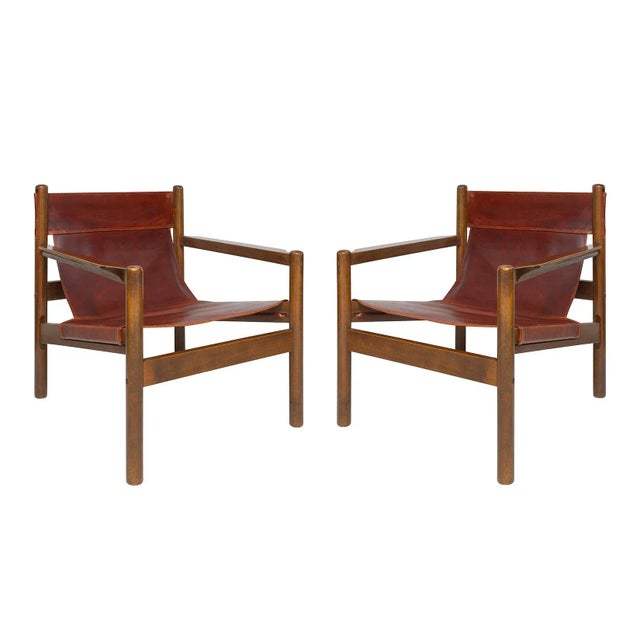 Vintage Pair of Safari-Style Leather Chairs For Sale - Image 10 of 10