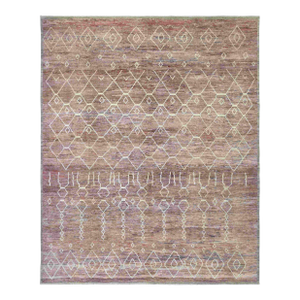 Light Aubergine Modern Wool Rug