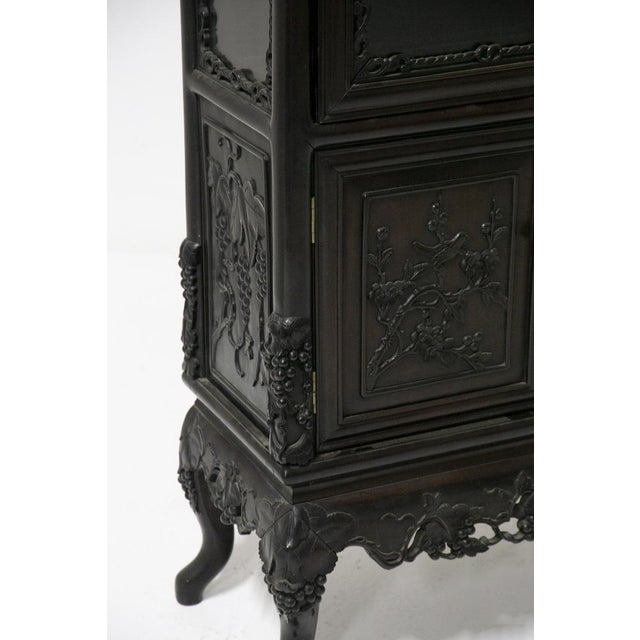 Metal Antique Colonial Showcase in Fine Wood For Sale - Image 7 of 12