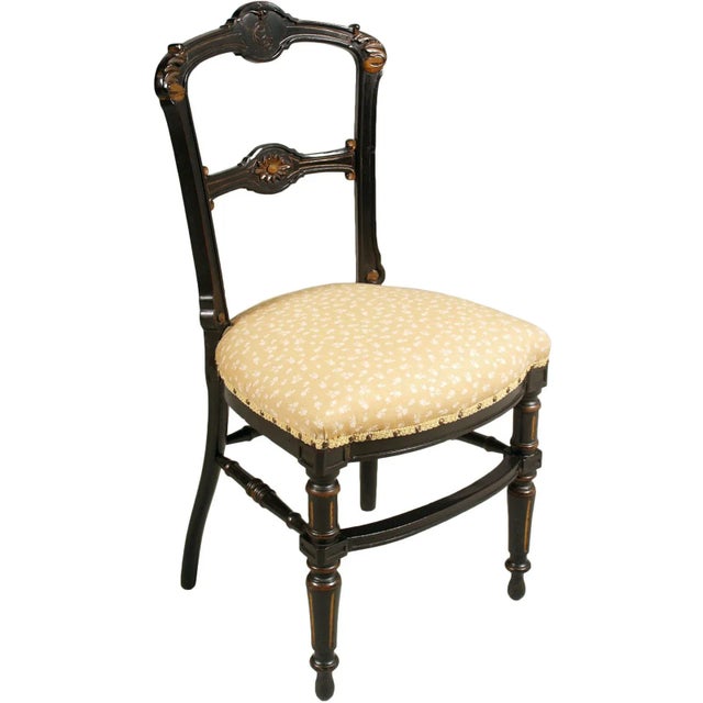 Art Nouveau Ebonized & Hand-Carved Walnut Sculptural Chair by Giacomo Cometti For Sale - Image 10 of 10