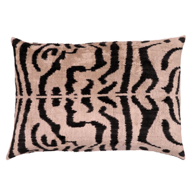 Contemporary Black and White Tiger Print Throw Pillow & Down Insert For Sale - Image 9 of 9