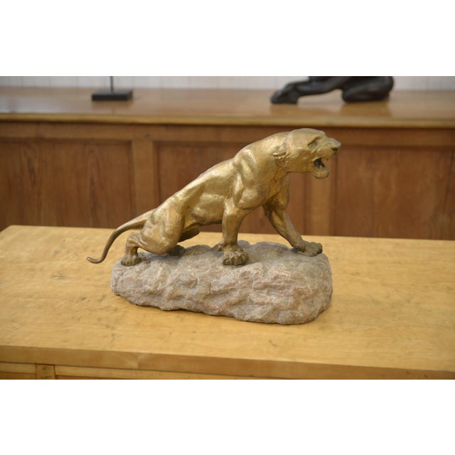 Thomas Cartier, Bronze Panther on a Stone Base, 1900, Bronze For Sale - Image 11 of 11