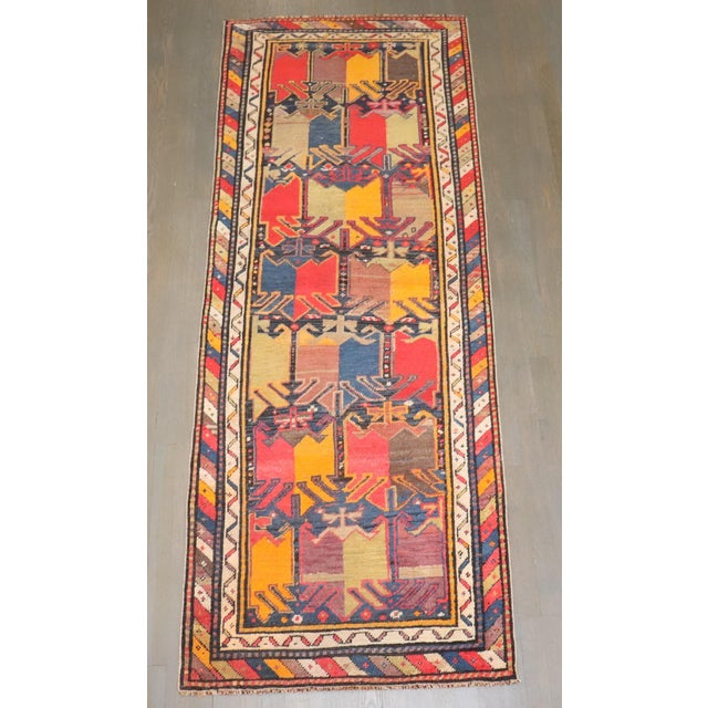 Mid-Century Modern Early 20th Century Zabihi Collection Geometric Karabagh Runner - 2'9" x 7'6" For Sale - Image 3 of 8