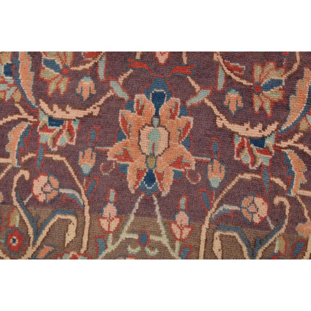 Malayer Runner 3’7” X 9’11” Blue Wool Semi-Antique Hand-Knotted Rug For Sale - Image 4 of 15