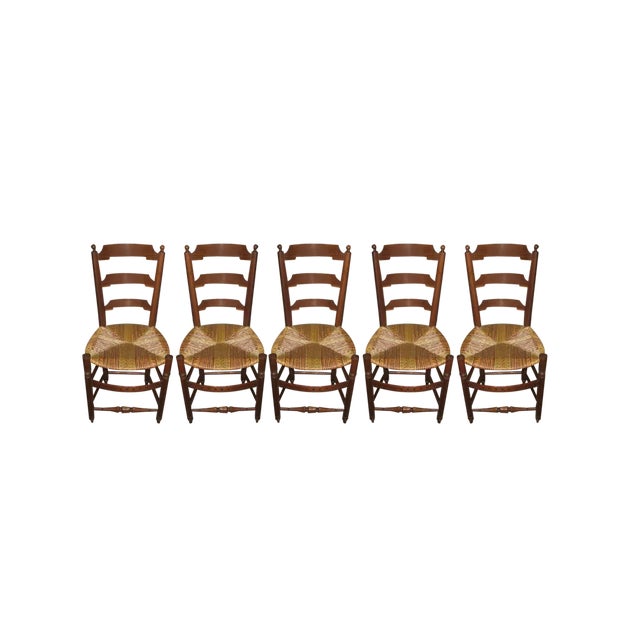 Antique Ash Dining Chairs, Set of 5 For Sale