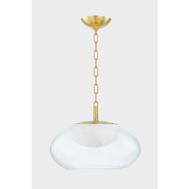 2020s Hudson Valley Lighting Moore 17 in. 1 Light Pendant in Aged Brass Finish For Sale - Image 5 of 11