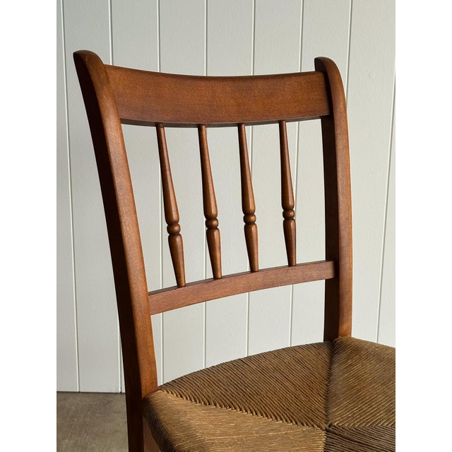 Vintage Maple Dining Chairs With Hand-Woven Rush Seats, Set of Six For Sale - Image 9 of 18