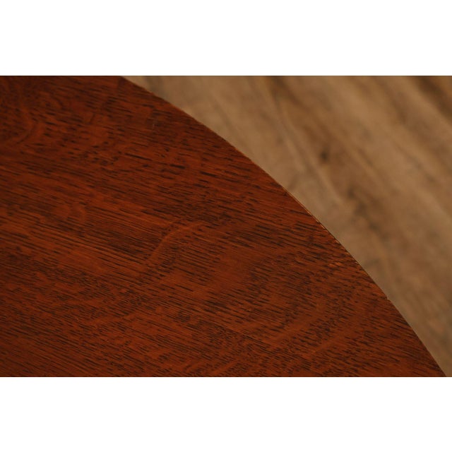 Stickley Mission Collection Round Oak Expandable Dining Table For Sale - Image 10 of 18