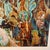 Royal Blue Extra-Large, Mid Century Modern Lin Zhi , Dunhuang Style Ceramic Tile Mural Triptych - 82”x58”x3.5” Signed, 1970’s, India/ Chinese Cave Replica For Sale - Image 8 of 11
