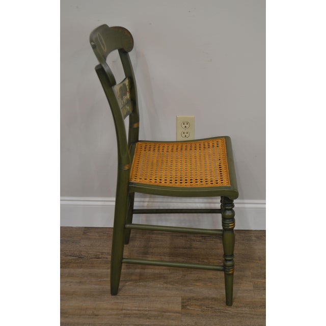 Hitchcock Green Painted Washington Mt Vernon Cane Seat Side