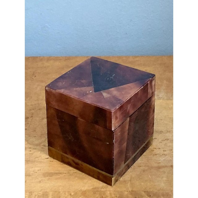 Vintage Lacquered Horn Accent Box For Sale - Image 10 of 13