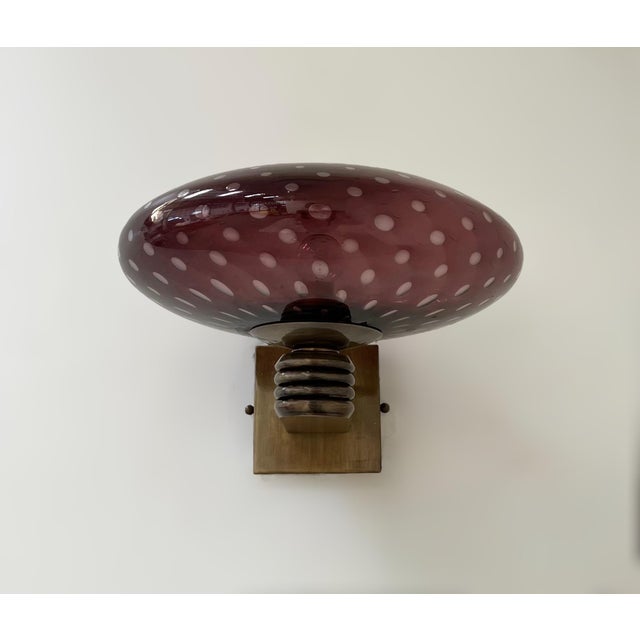 Art Deco 21st Century Bronzed and Amethyst Bubbles Glass Shade Deco Sconce by Fabio LTD For Sale - Image 3 of 7
