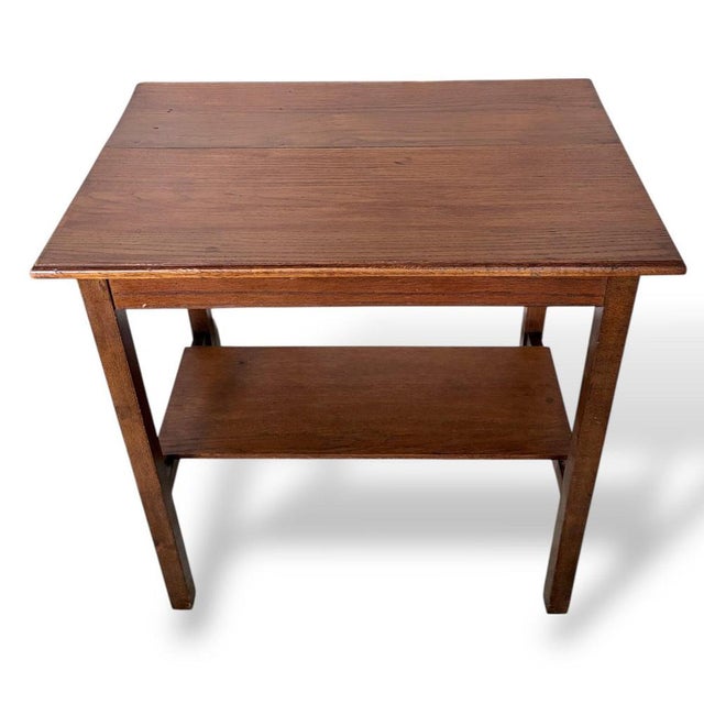 Wood Arts & Crafts Hallway Table in Oak, 1890s For Sale - Image 7 of 8