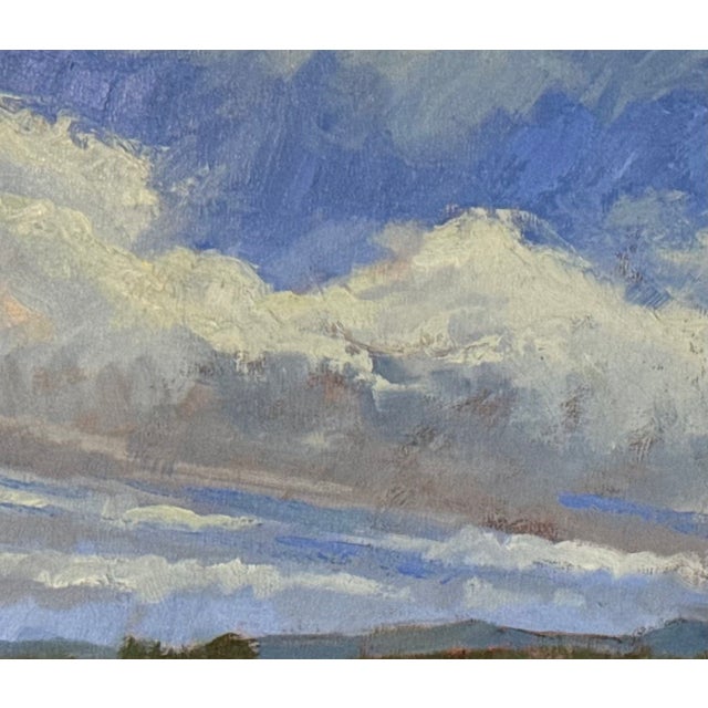 American Original Landscape With Hay Bales Oil Painting, Framed For Sale - Image 3 of 8