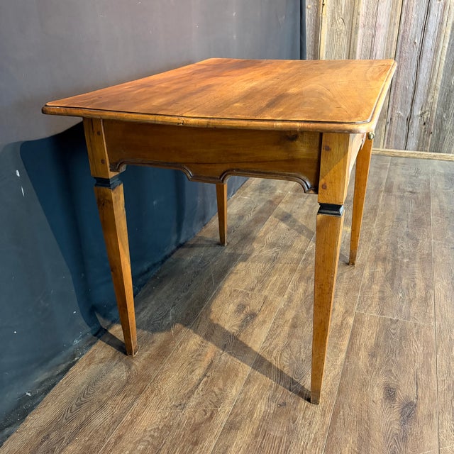 Antique French Neoclassical Fruitwood Side Table or Desk With Drawer For Sale - Image 4 of 12