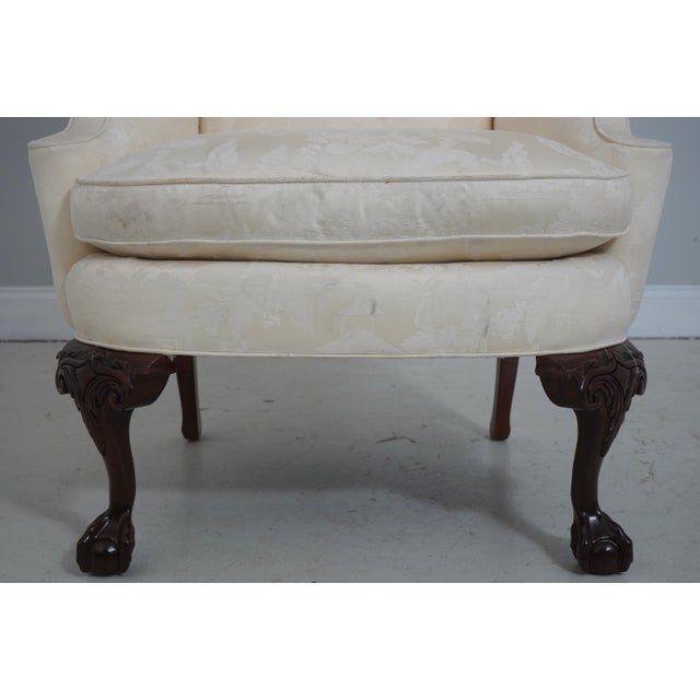 Pair Southwood Ball & Claw Mahogany Wing Chairs For Sale - Image 11 of 18