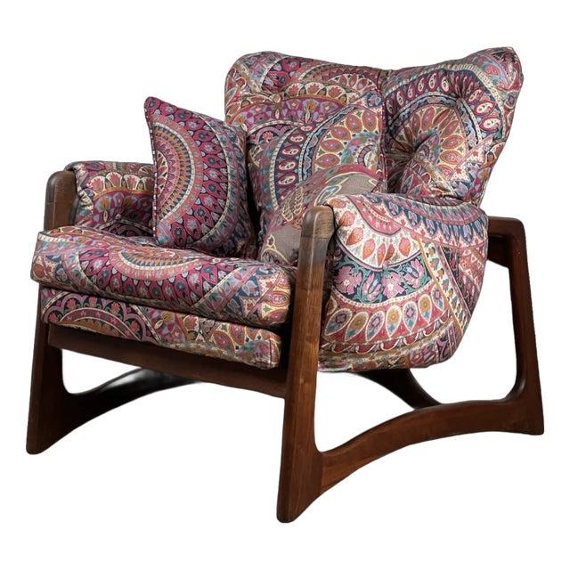 Vintage Mid-Century Modern Adrian Pearsall for Craft Associates Walnut Wingback Chair Circa 1970 For Sale