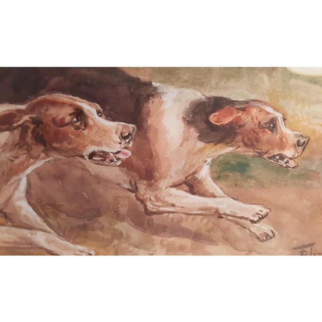Victorian Original Thomas Blinks Watercolor Equestrian Horse Hunt Dogs Painting For Sale - Image 3 of 18