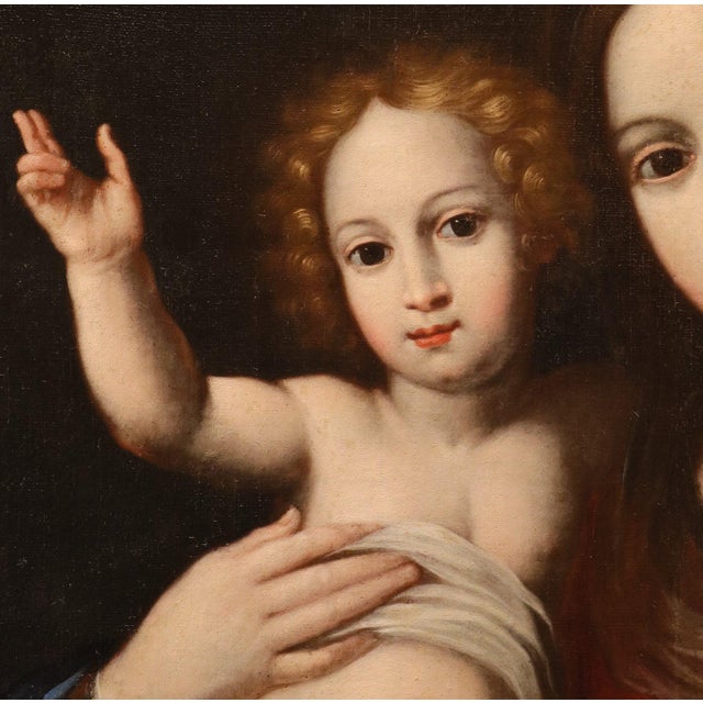 Workshop of Alessandro Allori, Madonna and Child, 1600, Oil on Canvas, Framed For Sale - Image 6 of 13