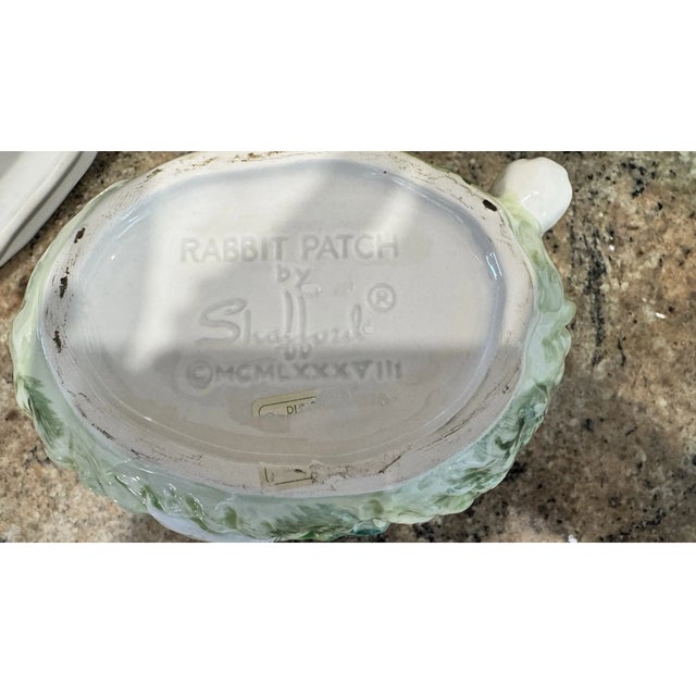 Staffordshire Potteries Vintage Stafford “Rabbit Patch” Lidded Tureen Jam Ginger Jar For Sale - Image 4 of 4