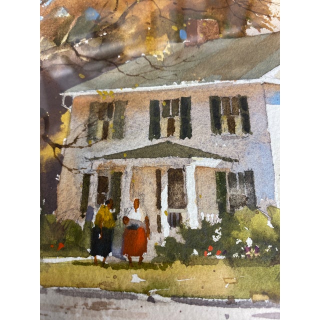 Mid 20th Century Original Watercolor Painting by Lowell Ellsworth Smith – Ohio Farmhouse Scene (Possibly Hudson, Oh) For Sale - Image 15 of 16