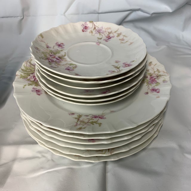 White Vintage French Theodore Haviland Luncheon Tea Set Setting for 6 - 18 Pieces For Sale - Image 8 of 8
