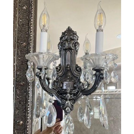 Rococo Exquisite Schonbek La Scala Wall Sconces (Pair) For Sale - Image 3 of 6
