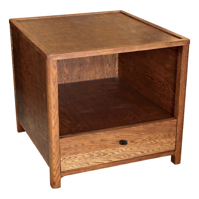 Oak Wood Side Table/Printer Stand For Sale