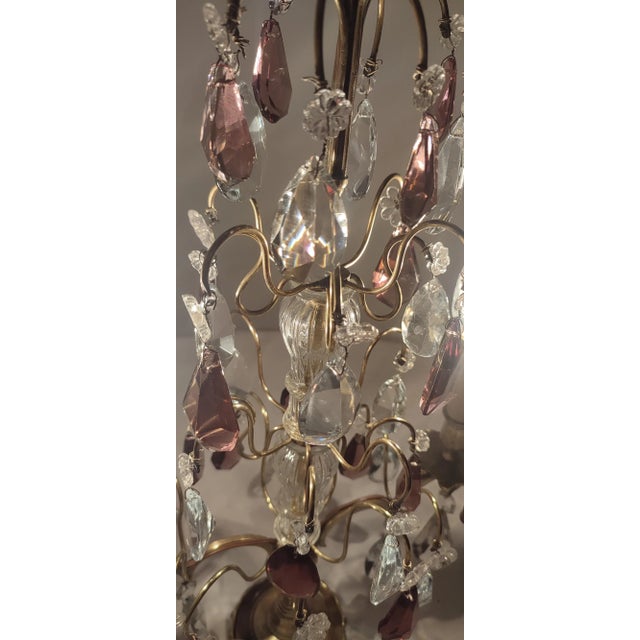 Bronze & Crystal Table Lamp, France, 1940s For Sale - Image 10 of 17