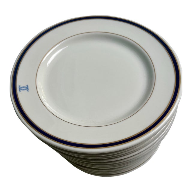 1980s Colony Club New York City Dinner Plates- Set of 16 For Sale
