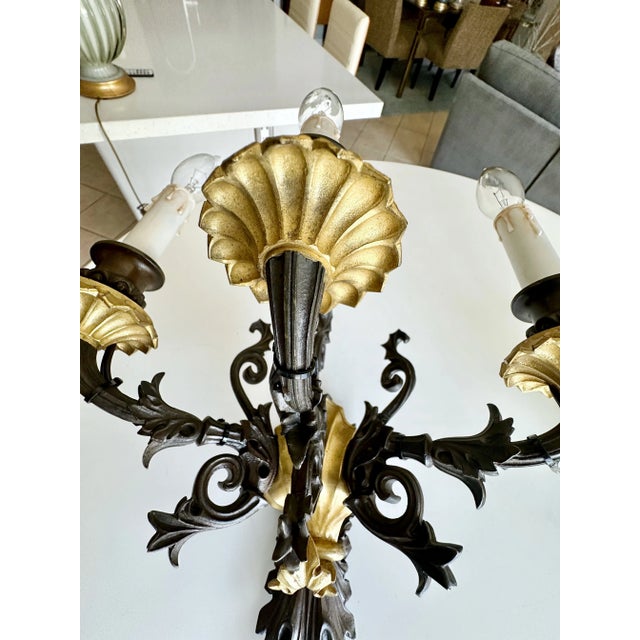 Pair French Empire 3 Arm Bronze Wall Sconces For Sale - Image 15 of 18