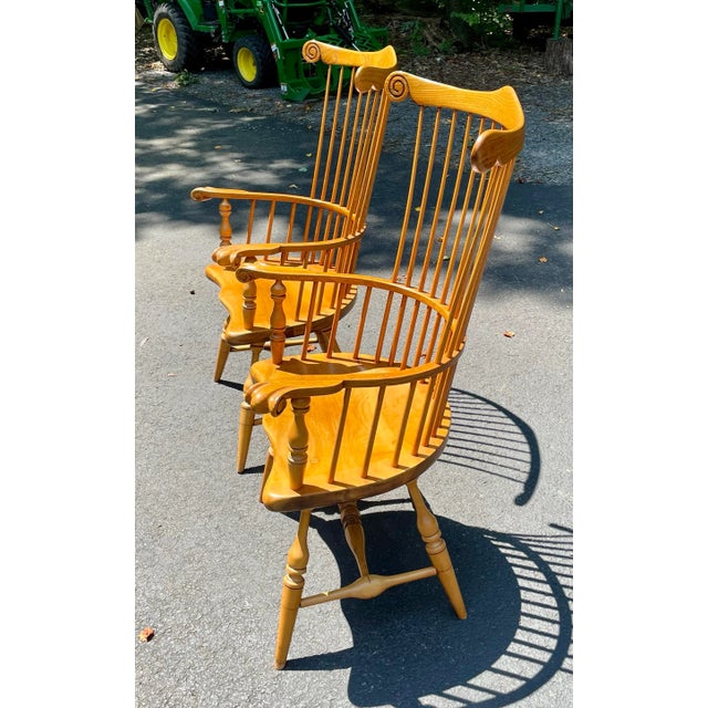 American Fredrick Duckloe and Brothers Fan Back Windsor Chairs- a Pair For Sale - Image 3 of 12
