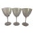 Vintage Rose Pattern Etched Wine Glasses S/3 For Sale
