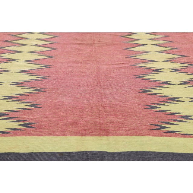 Mid 20th Century Vintage Indian Dhurrie Rug, 09'08 X 12'09 For Sale - Image 5 of 10
