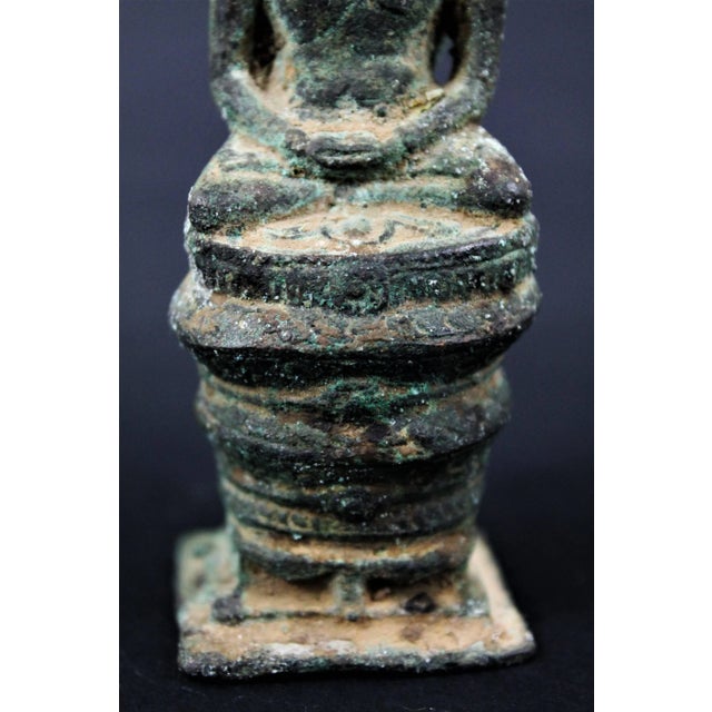 15th Century & Earlier Angkor Period Khmer Artist, Buddha Naga Sculpture, 1200, Bronze For Sale - Image 5 of 11