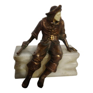 Pirate Bookend by Hirsch Circa 20s For Sale