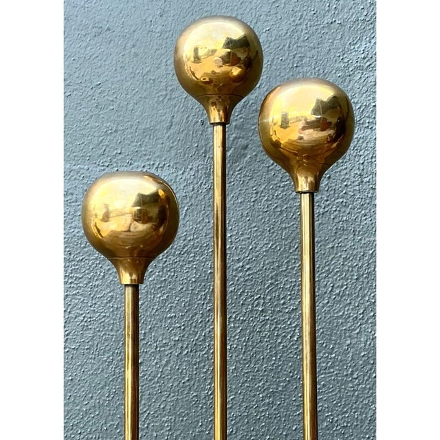 Vintage Brass Candle Holders - Set of Three For Sale - Image 11 of 12
