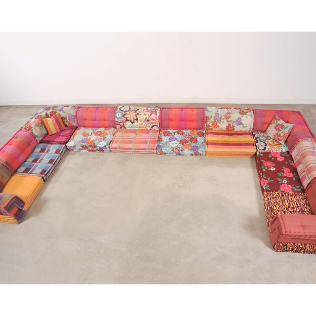 Iconic large Roche Bobois Mah Jong modular 22 piece sectional sofa designed in the mid 20th century by Hans Hopfer (German...