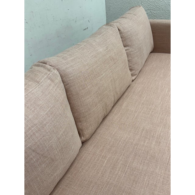 2010s Serena & Lily Barton Linen Arm Sofa, Blush For Sale - Image 5 of 12